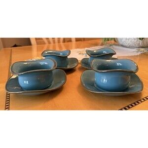 Set of (4)  Southern Living at Home Tuscan Tidbit Bowls & Saucers Brazil